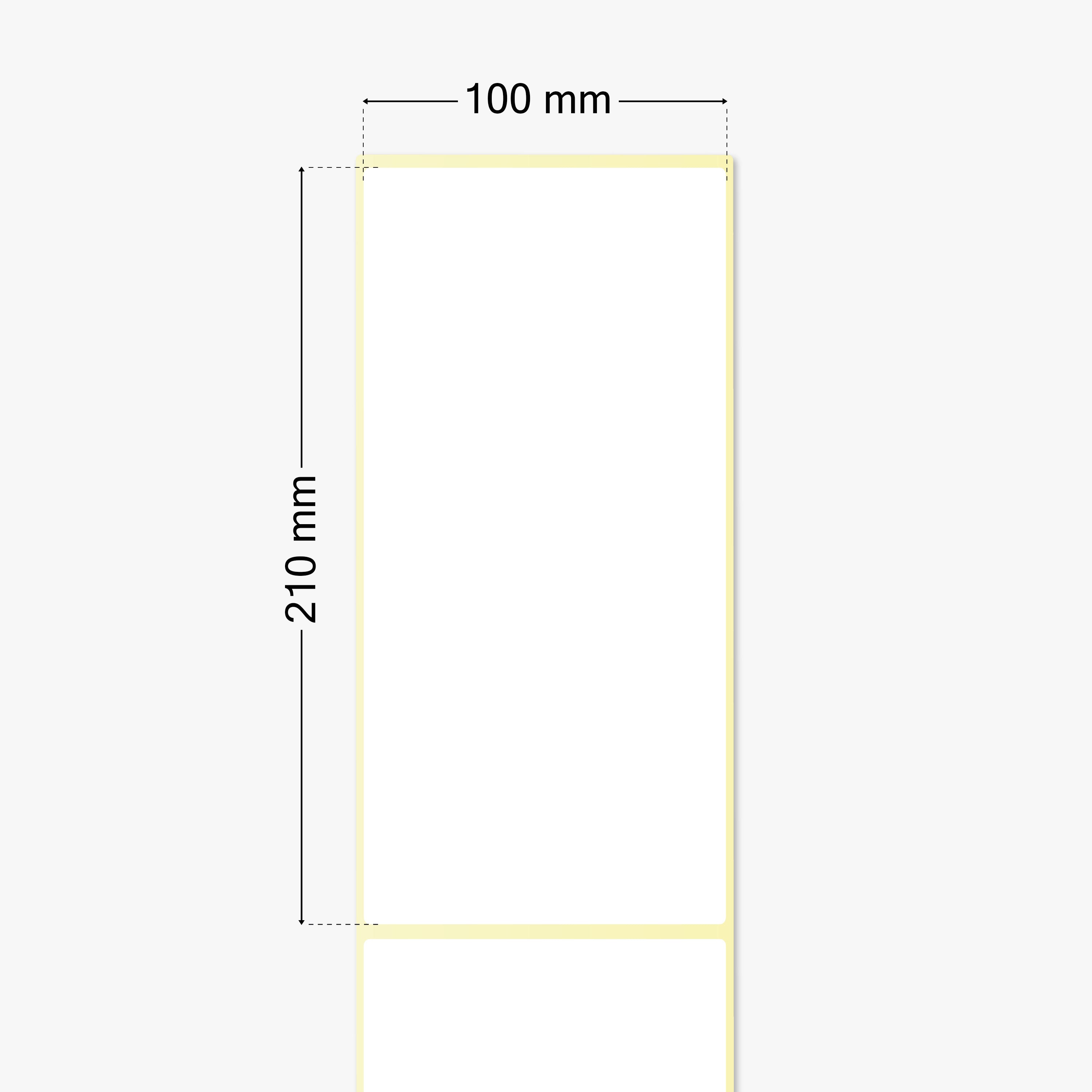 Thermo-Eco-Etiketten, Thermopapier, 100 x 210 mm, 1 Zoll Kern, permanent haftend, weiß, 330 Etiketten pro Rolle