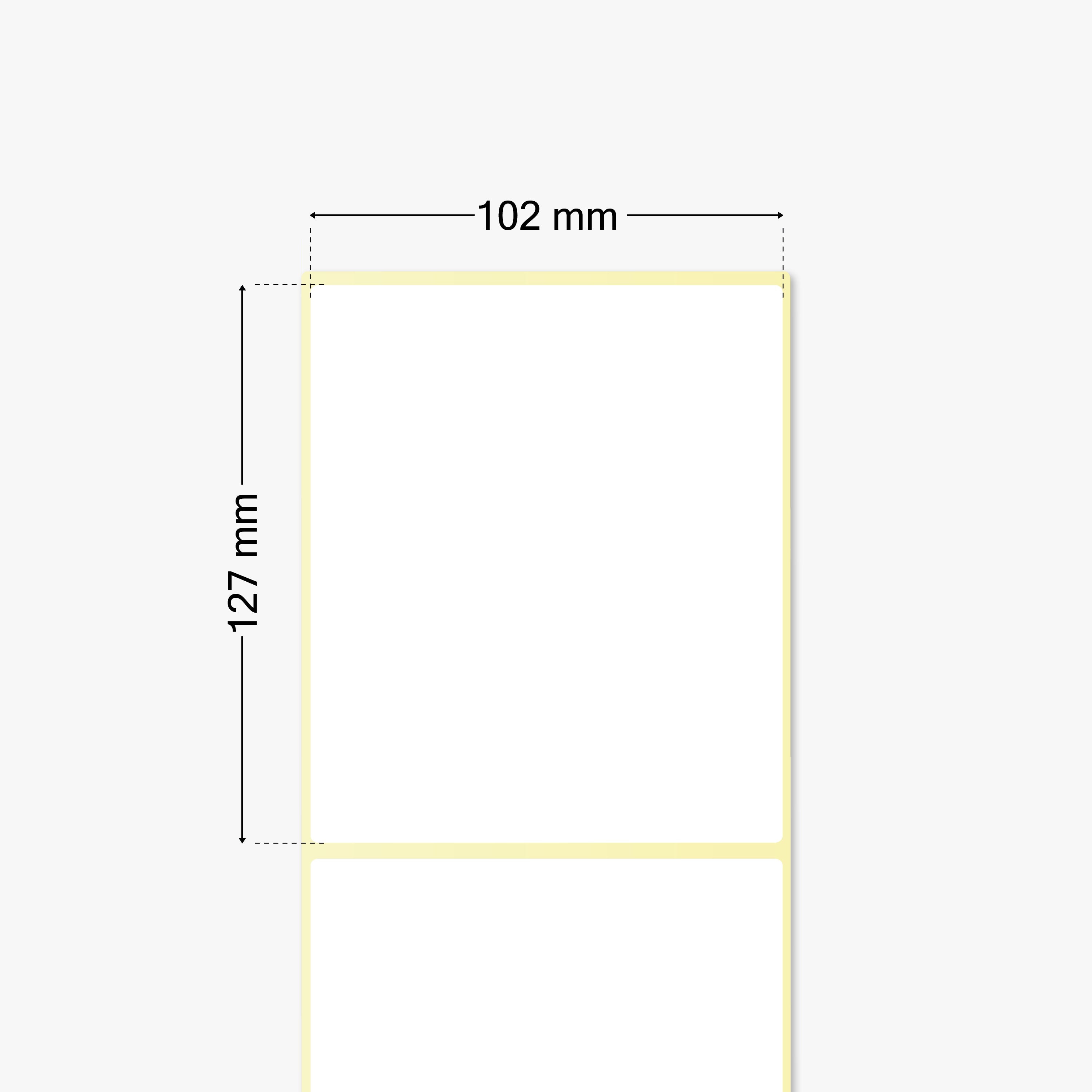 Thermotransfer-Etiketten, Papier, 102 x 127 mm, 3 Zoll Kern, permanent haftend, weiß, 1.152 Etiketten pro Rolle