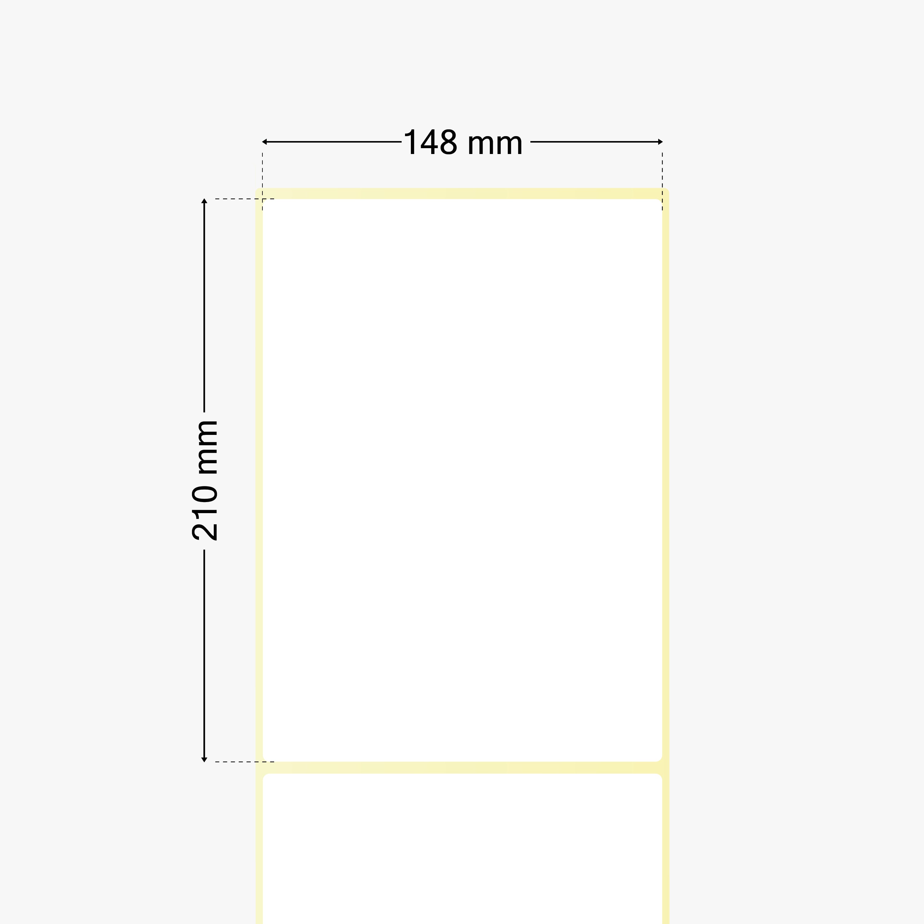 Thermotransfer-Etiketten, Papier, 148 x 210 mm, 3 Zoll Kern, permanent haftend, weiß, 2.115 Etiketten pro Rolle