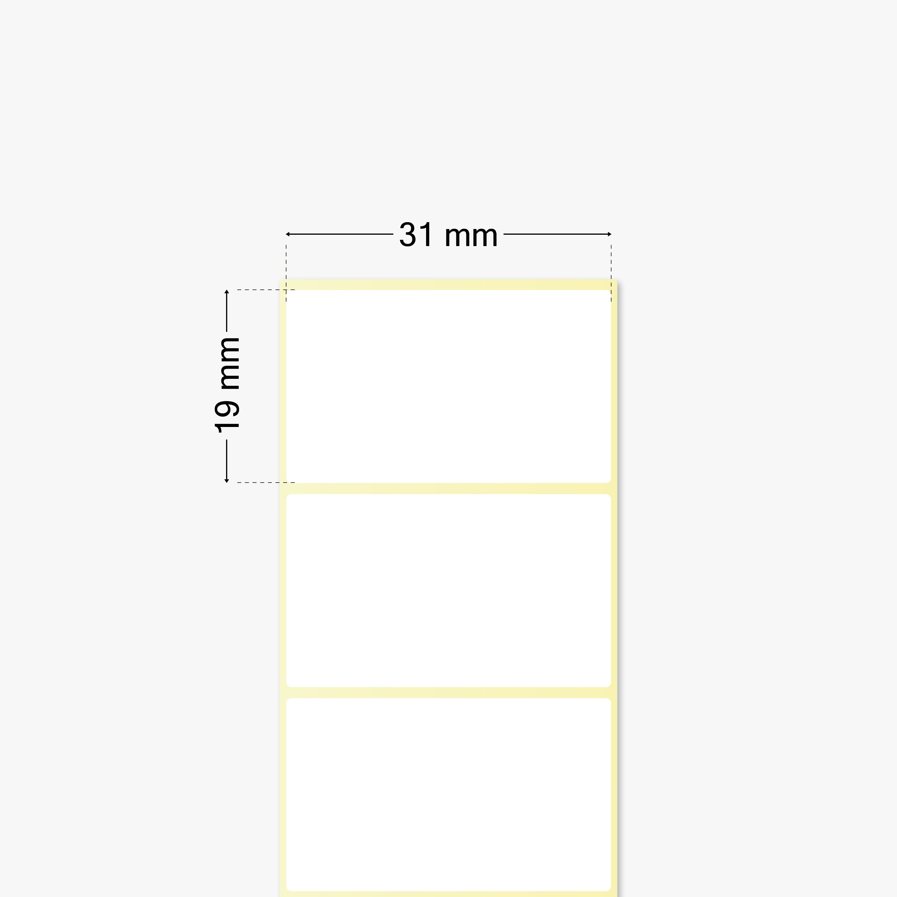 Thermotransfer-Etiketten, Papier, 31 x 19 mm, 3 Zoll Kern, permanent haftend, weiß, 6.791 Etiketten pro Rolle