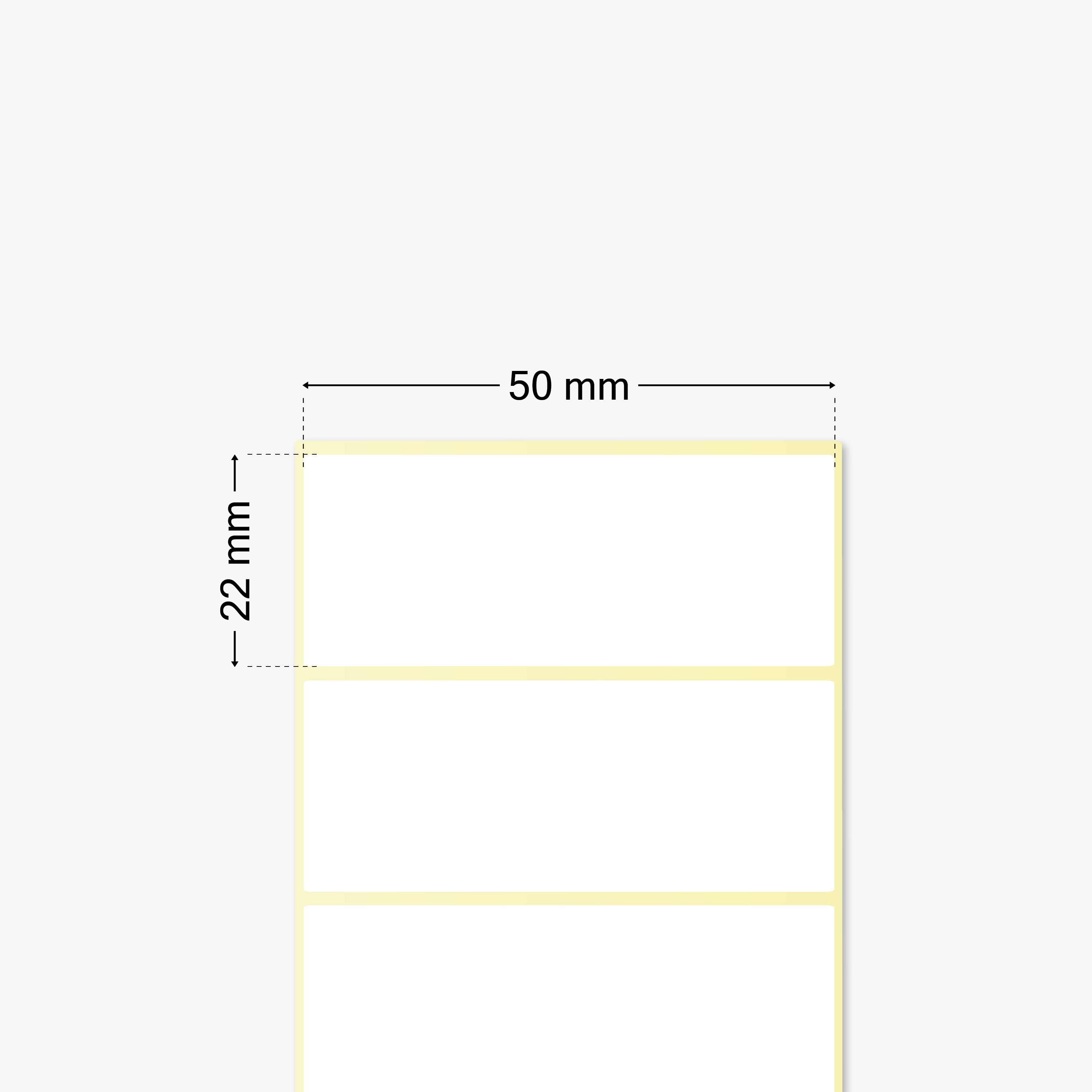 Thermotransfer-Etiketten, Papier, 50 x 22 mm, 3 Zoll Kern, permanent haftend, weiß, 5.905 Etiketten pro Rolle