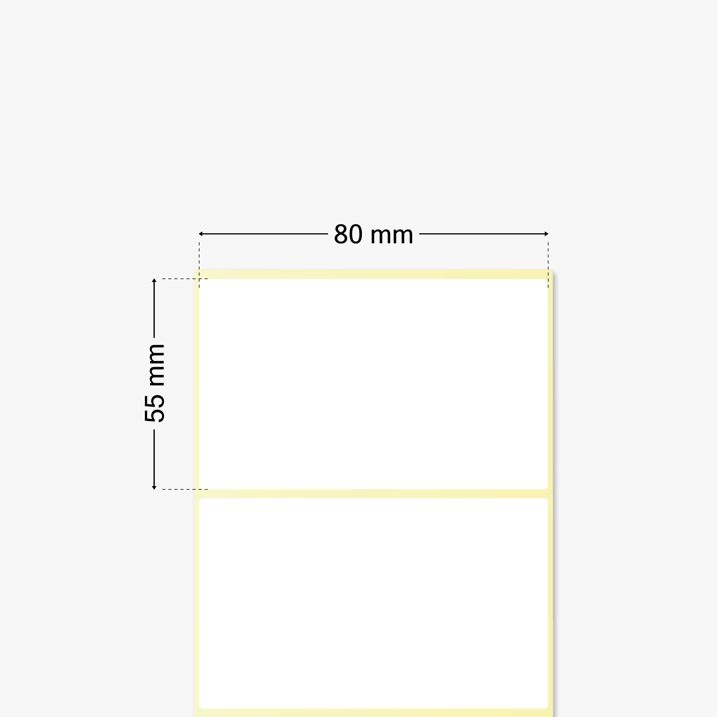 Thermotransfer-Etiketten, Papier, 80 x 55 mm, 3 Zoll Kern, permanent haftend, weiß, 2.583 Etiketten pro Rolle