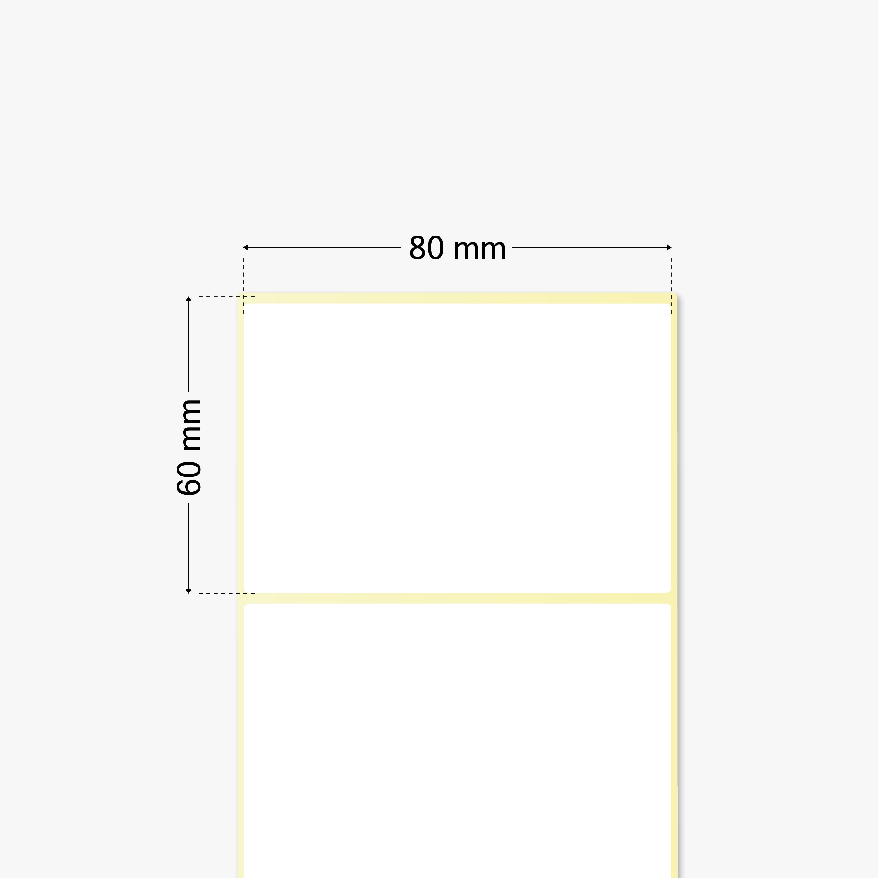 Thermotransfer-Etiketten, Papier, 80 x 60 mm, 3 Zoll Kern, permanent haftend, weiß, 2.362 Etiketten pro Rolle