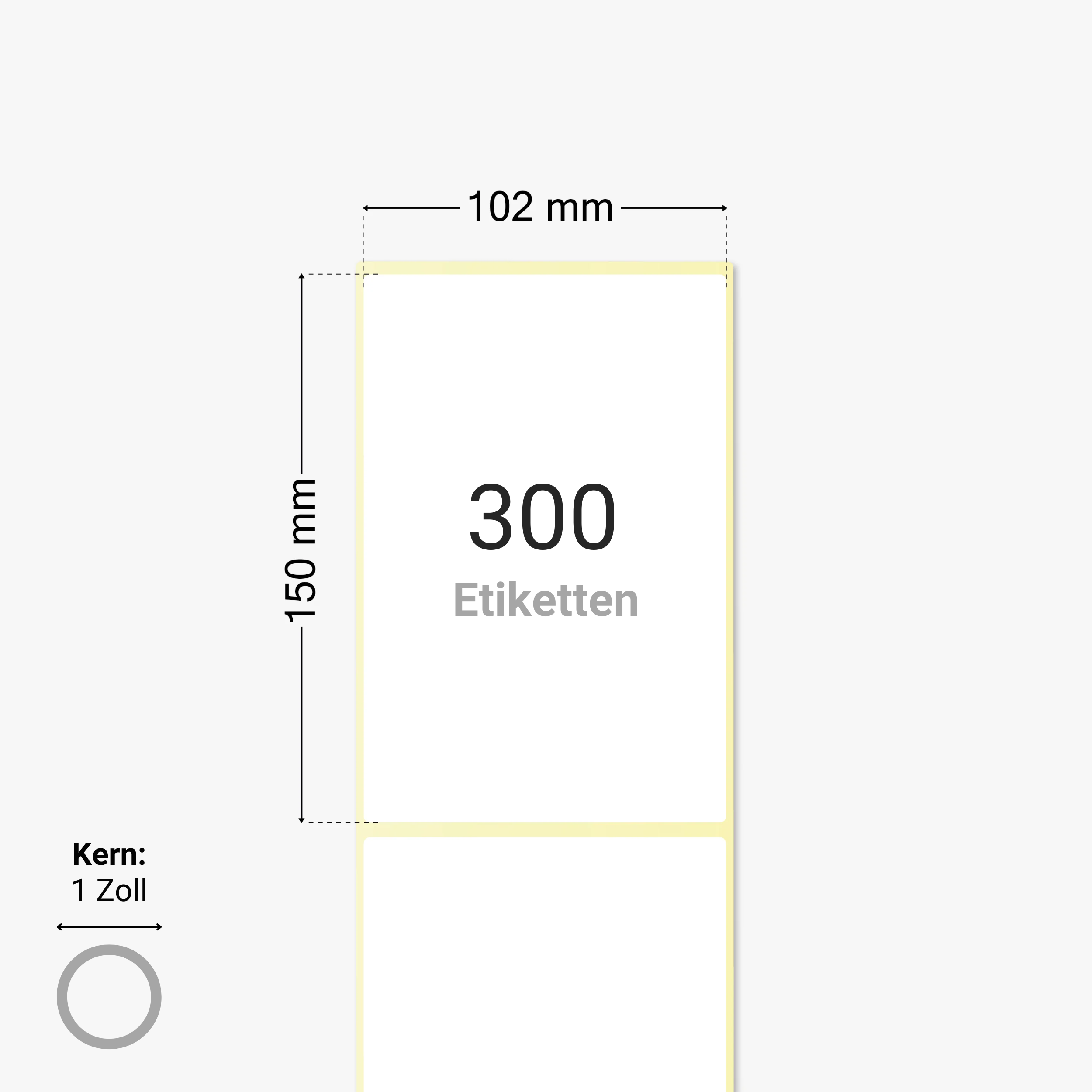 DPD Versandetiketten, Thermopapier, 102 x 150 mm, 1 Zoll Kern, permanent haftend, weiß, 300 Etiketten pro Rolle