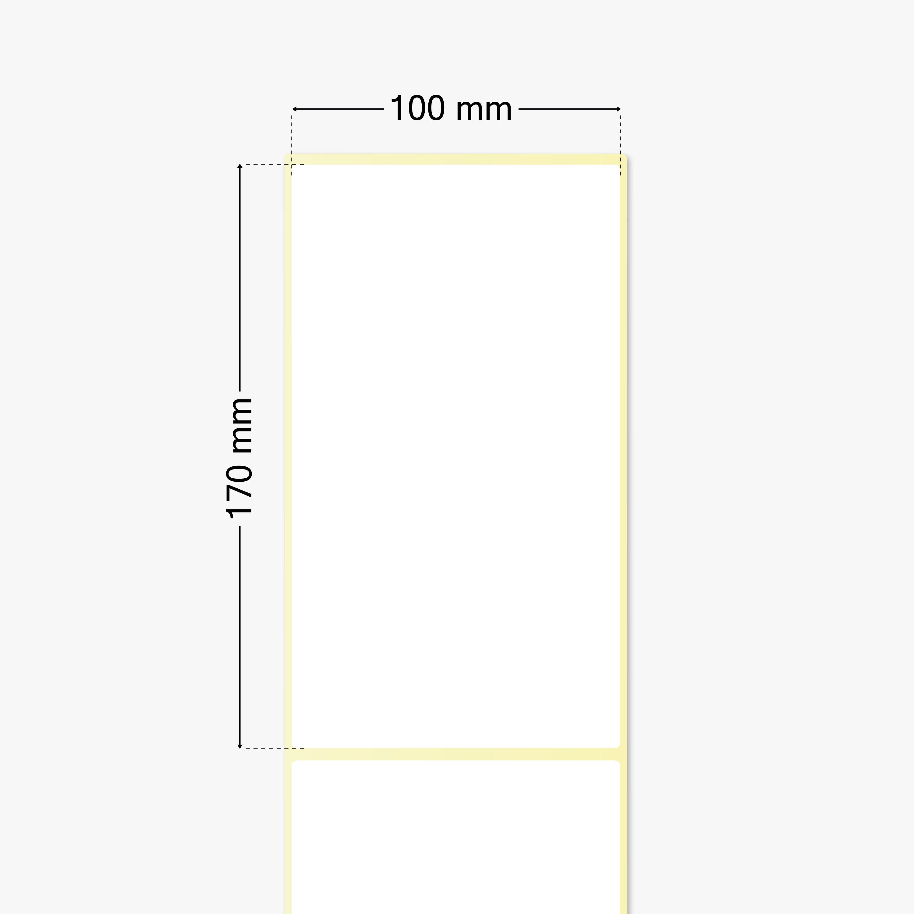 Thermo-Eco-Etiketten, Thermopapier, 100 x 170 mm, 1,57 Zoll Kern, permanent haftend, weiß, 500 Etiketten pro Rolle
