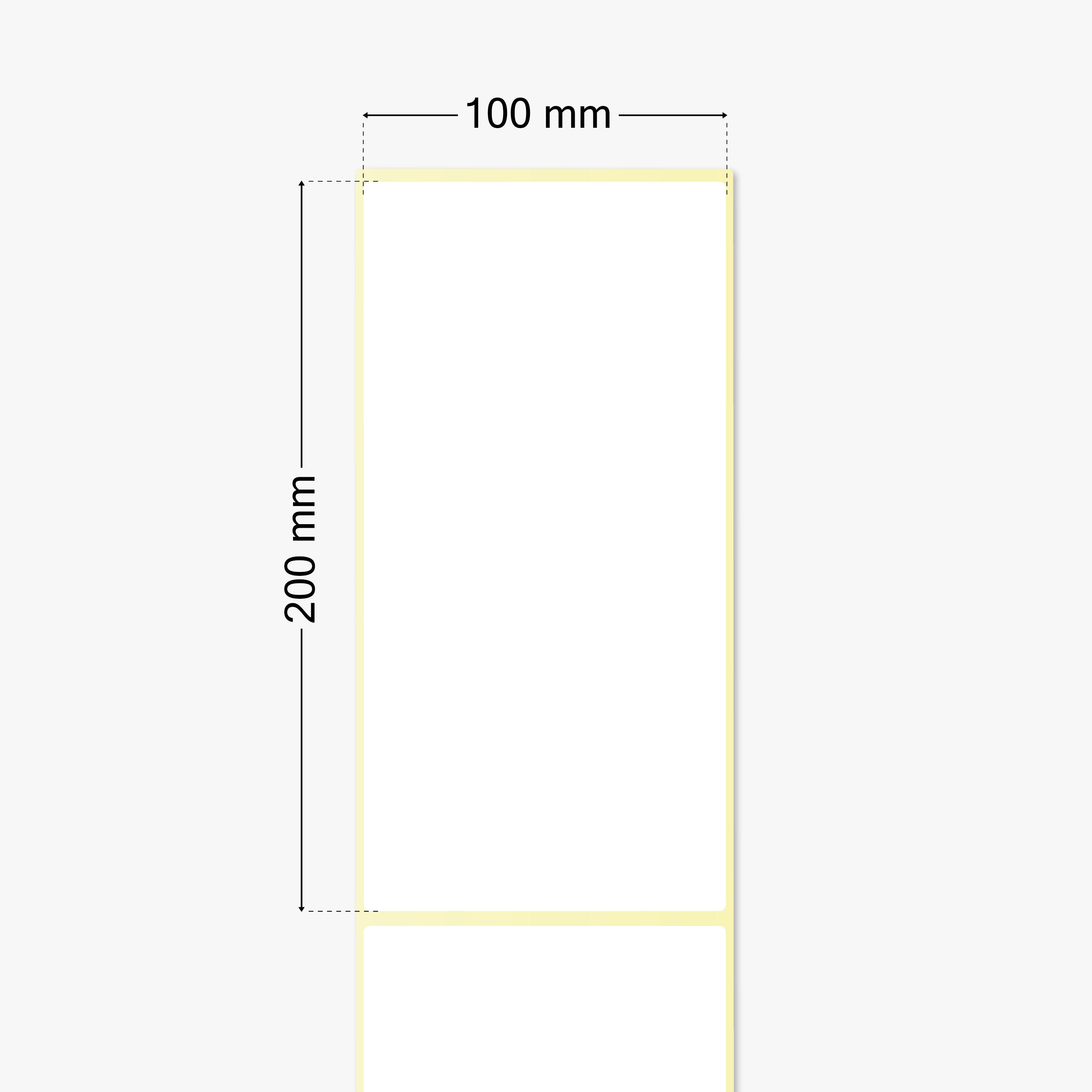 Thermo-Eco-Etiketten, Thermopapier, 100 x 200 mm, 1 Zoll Kern, permanent haftend, weiß, 250 Etiketten pro Rolle