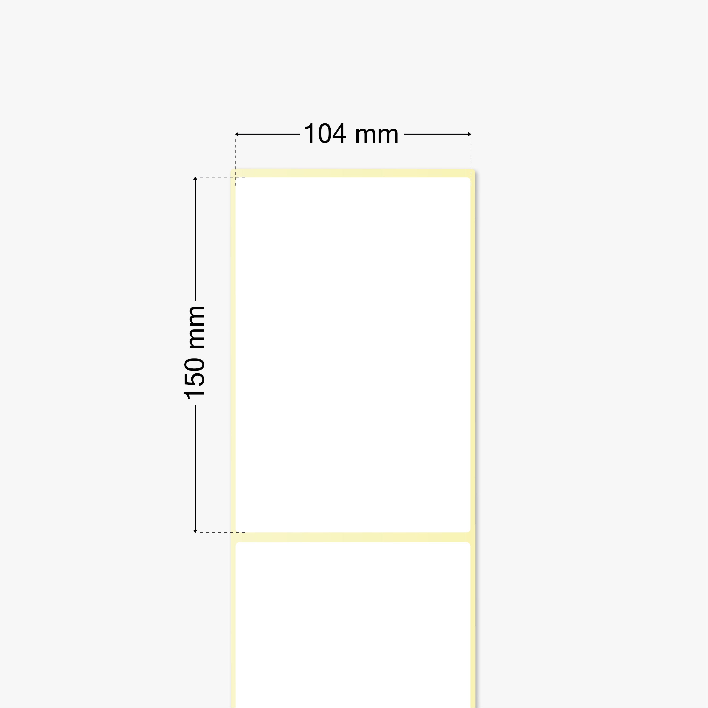 Thermo-Eco-Etiketten, Thermopapier, 104 x 150 mm, 1 Zoll Kern, permanent haftend, weiß, 200 Etiketten pro Rolle