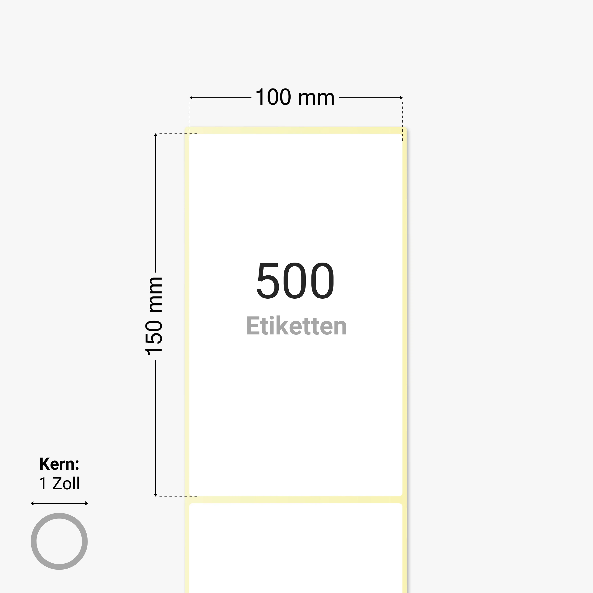DPD Versandetiketten, Thermopapier, 100 x 150 mm, 1 Zoll Kern, permanent haftend, weiß, 500 Etiketten pro Rolle