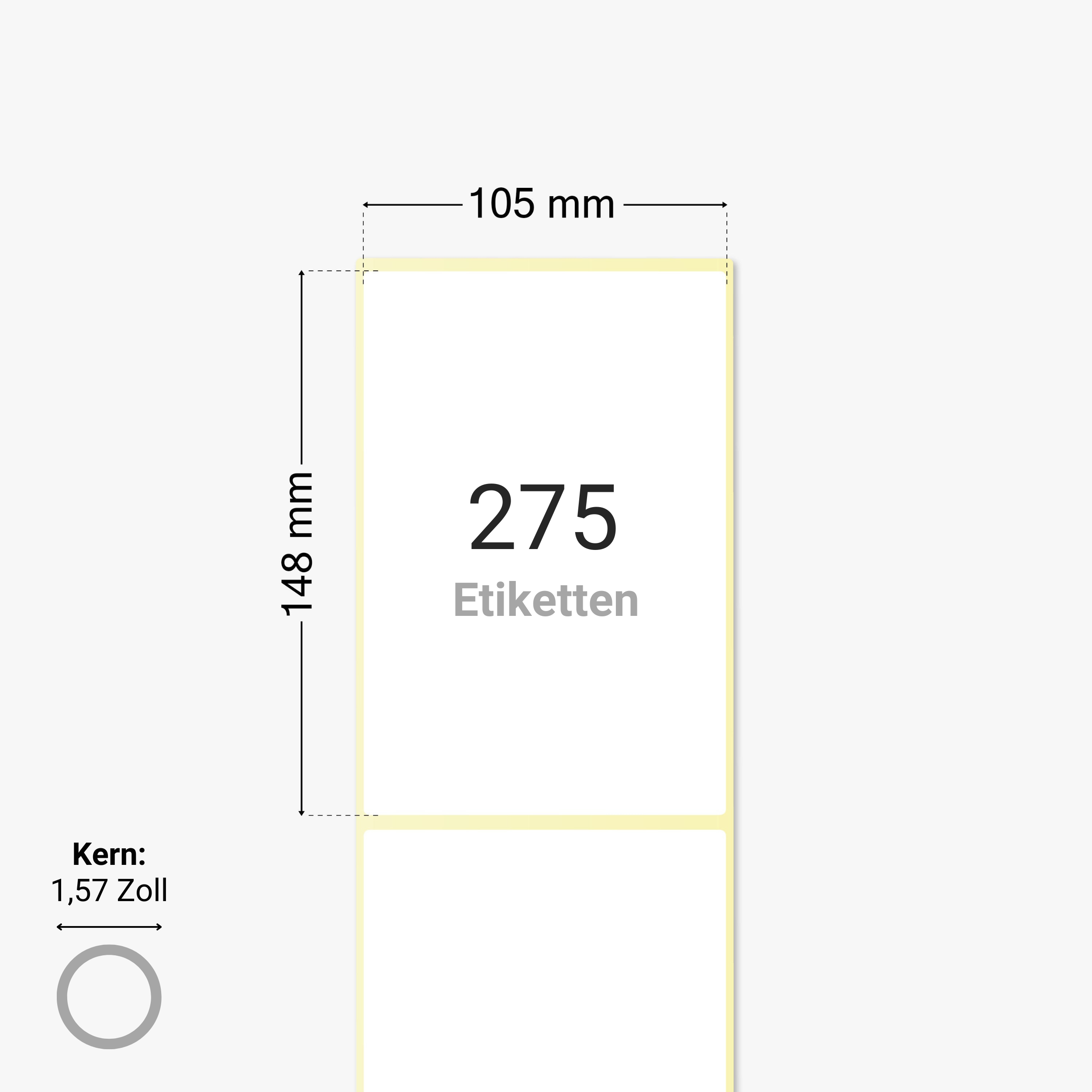 FedEx Versandetiketten, Thermopapier, 105 x 148 mm, 1,57 Zoll Kern, permanent haftend, weiß, 275 Etiketten pro Rolle