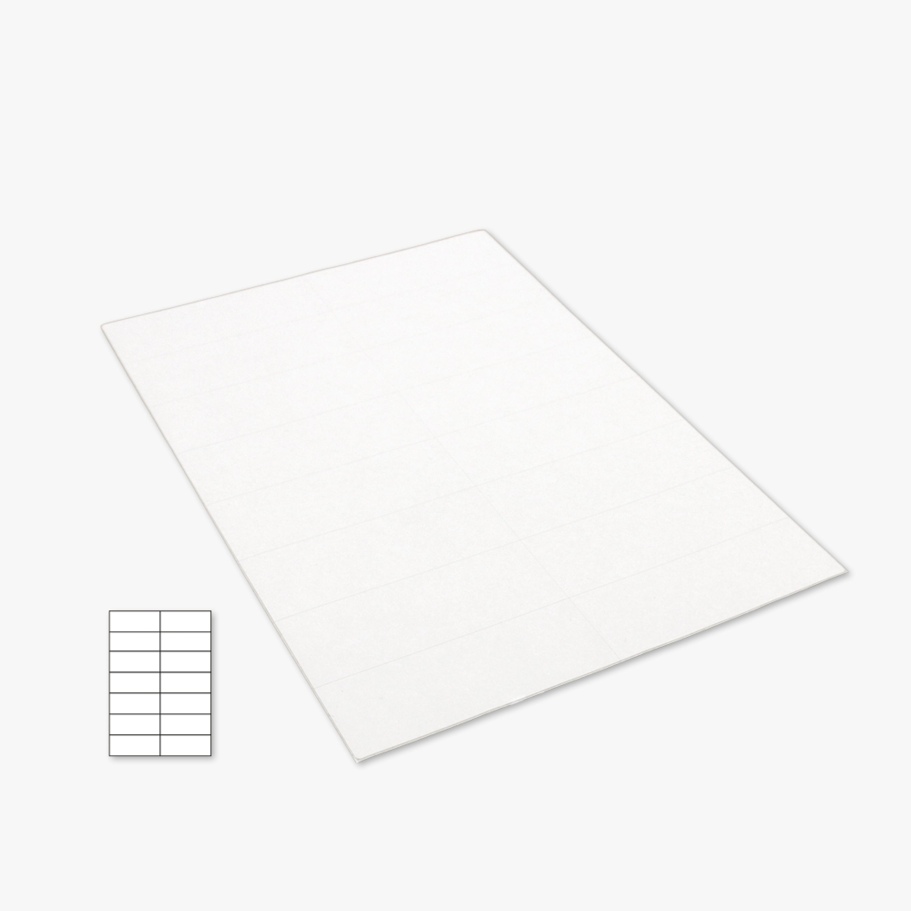 Papieretiketten, DIN A4 Bogen, Einzelformat 105 x 37 mm, 16 Etiketten pro Bogen, permanent haftend