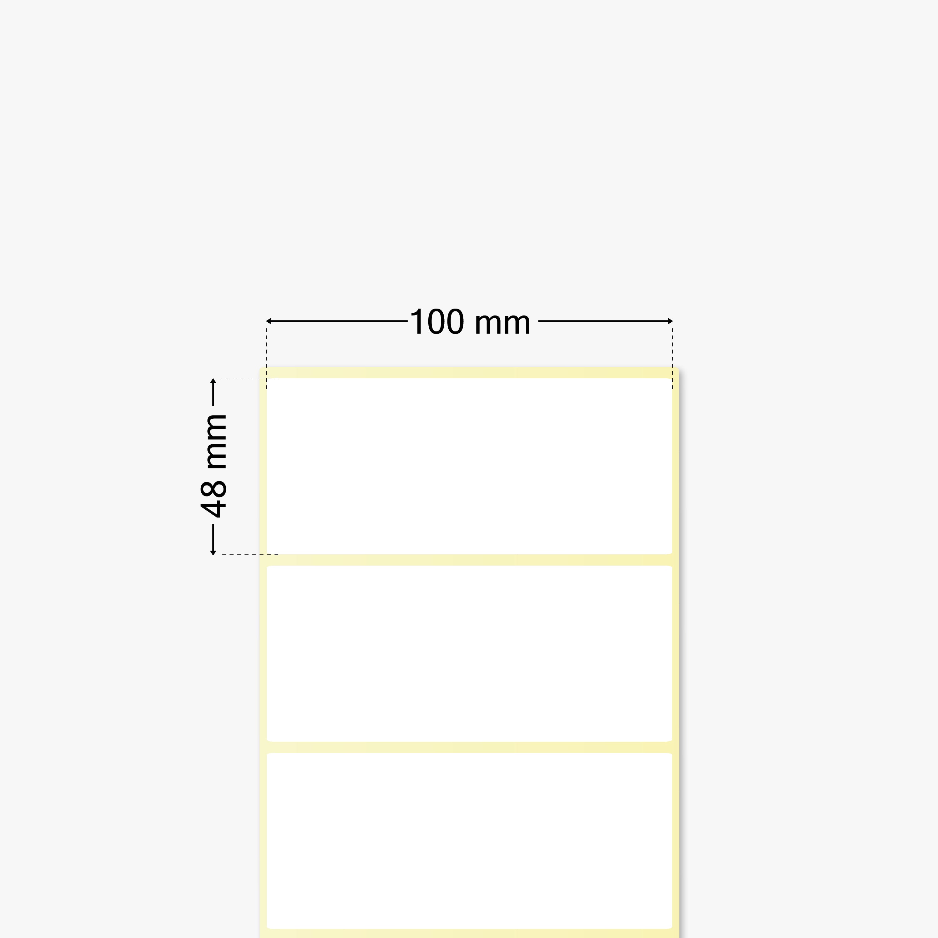 Thermotransfer-Etiketten, Papier, 100 x 48 mm, 3 Zoll Kern, permanent haftend, weiß, 2.952 Etiketten pro Rolle