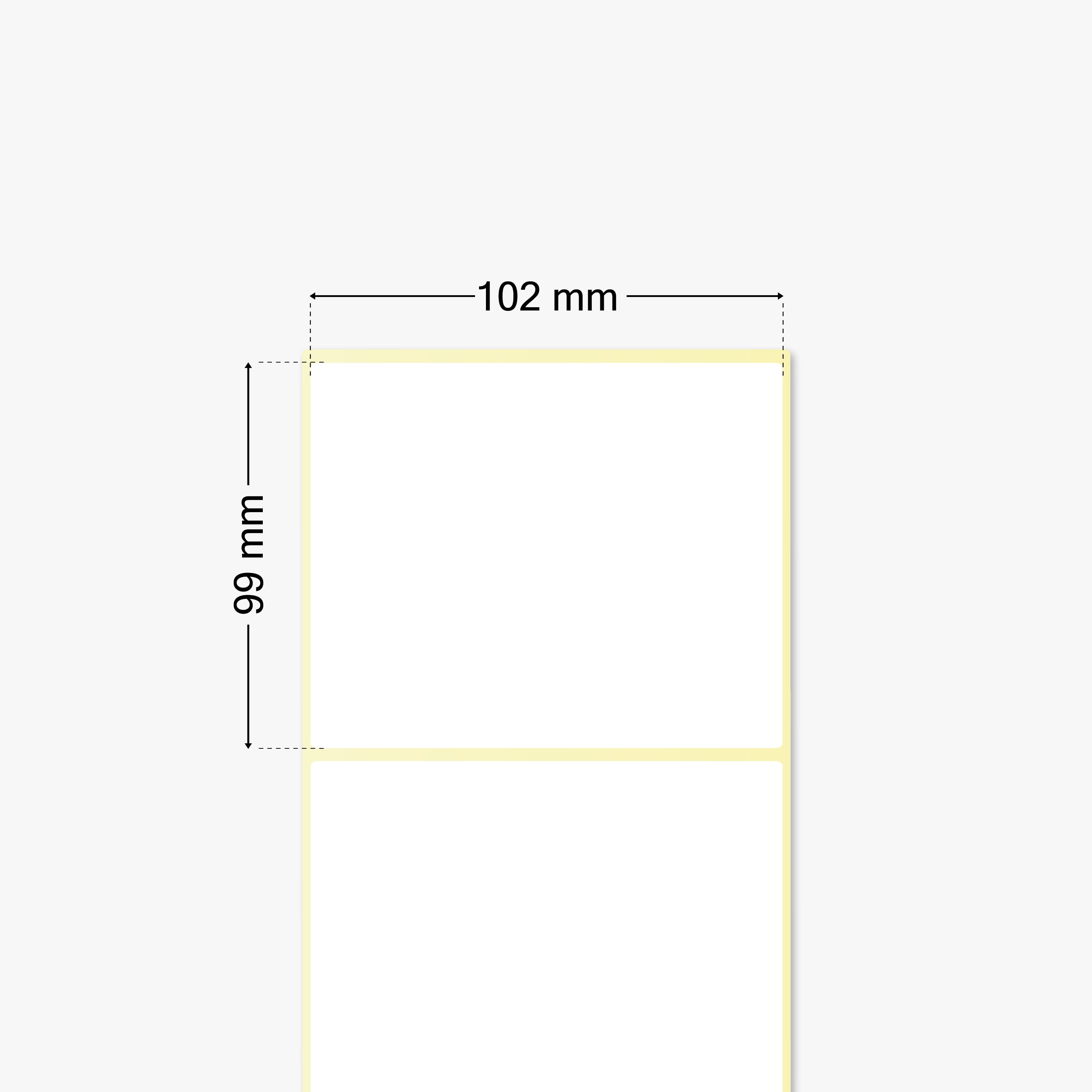 Thermotransfer-Etiketten, Papier, 102 x 99 mm, 3 Zoll Kern, permanent haftend, weiß, 1.476 Etiketten pro Rolle