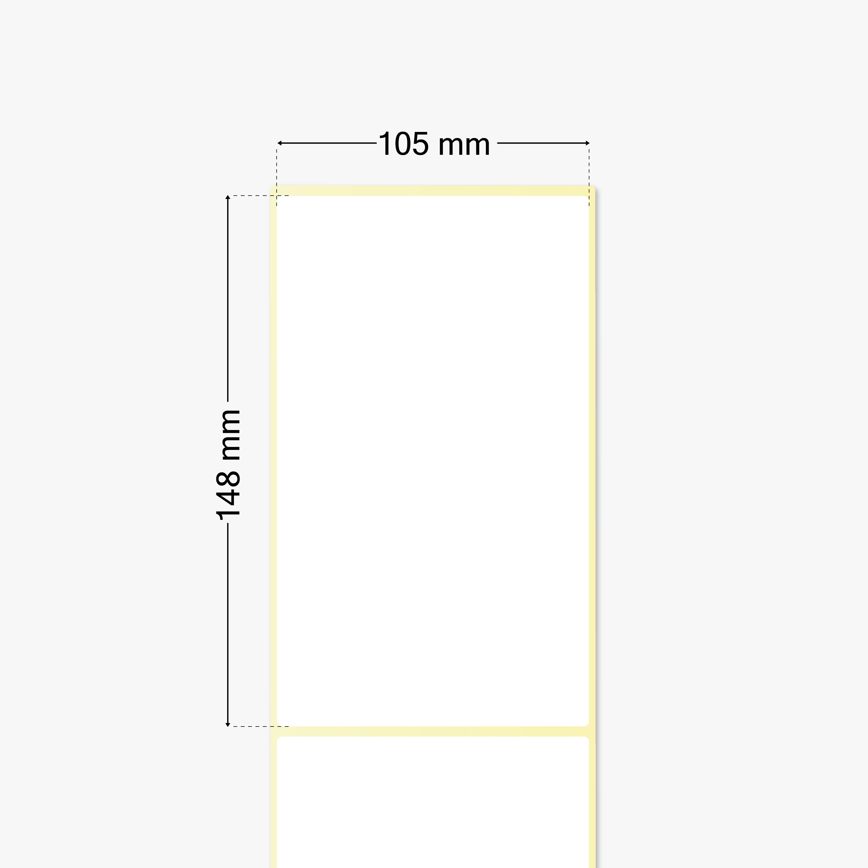 Thermo-Eco-Etiketten, Thermopapier, 105 x 148 mm, 3 Zoll Kern, permanent haftend, weiß, 2.952 Etiketten pro Rolle