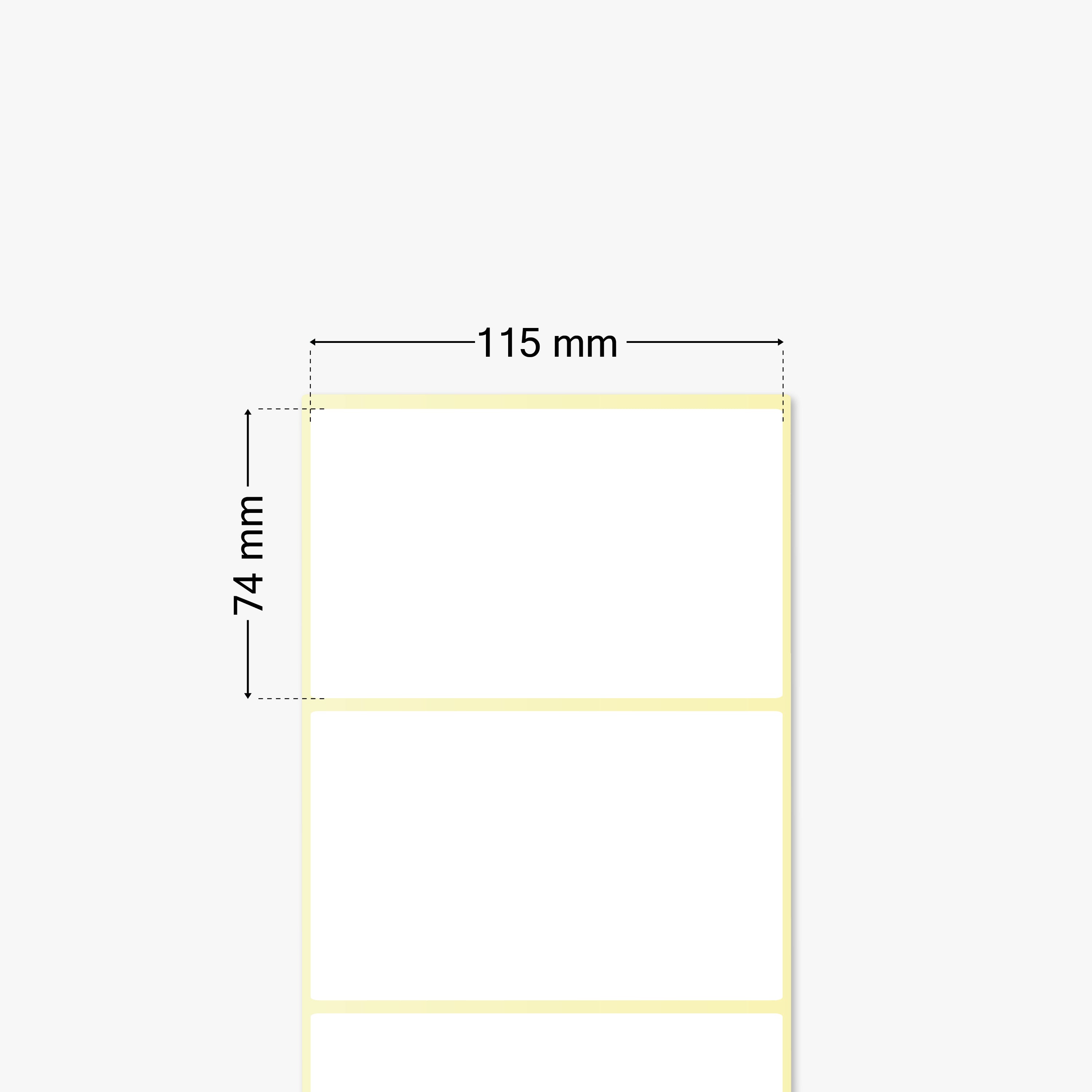 Thermotransfer-Etiketten, Papier, 115 x 74 mm, 3 Zoll Kern, permanent haftend, weiß, 1.968 Etiketten pro Rolle