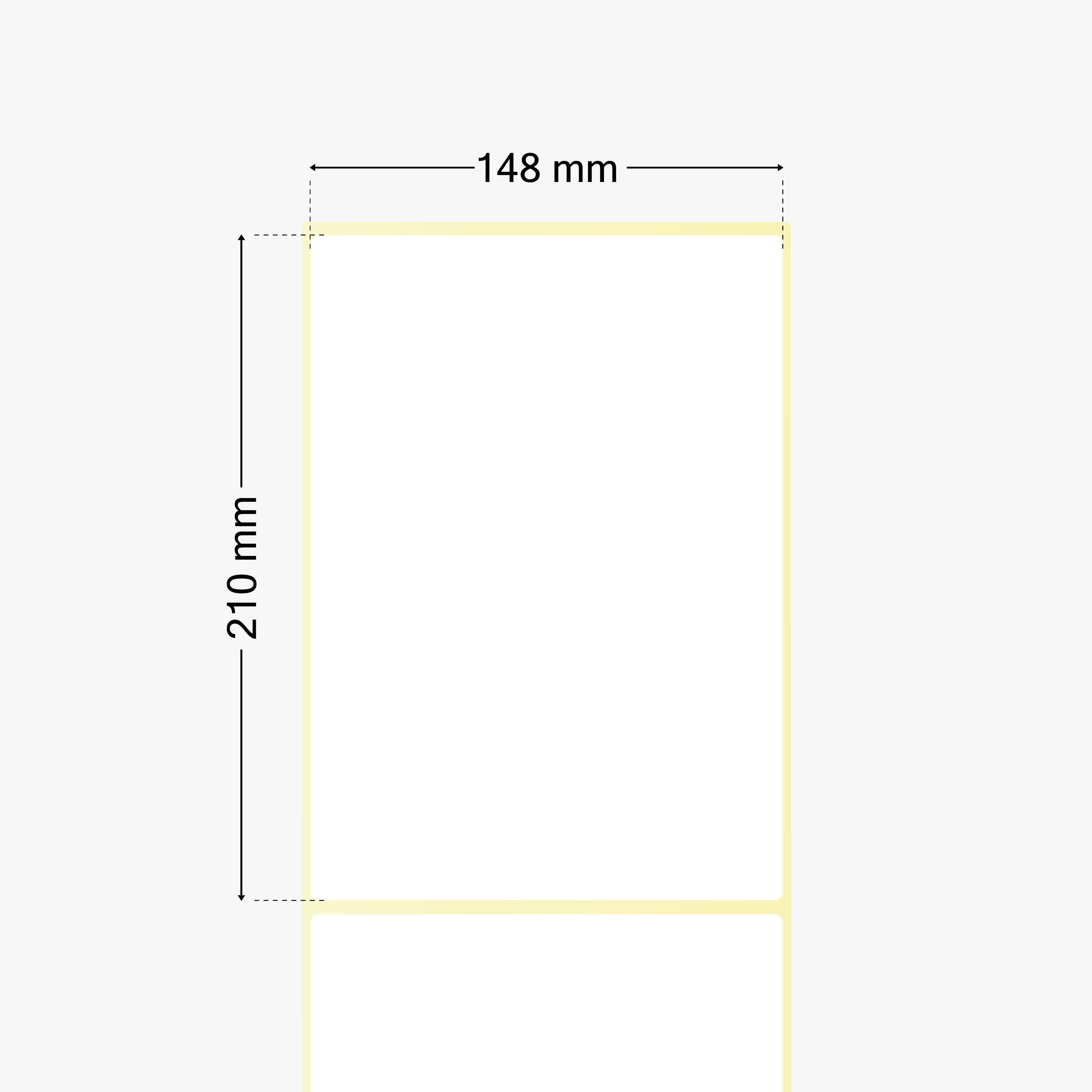 Thermo-Eco-Etiketten, Thermopapier, 148 x 210 mm, 1,57 Zoll Kern, permanent haftend, weiß,  950 Etiketten pro Rolle