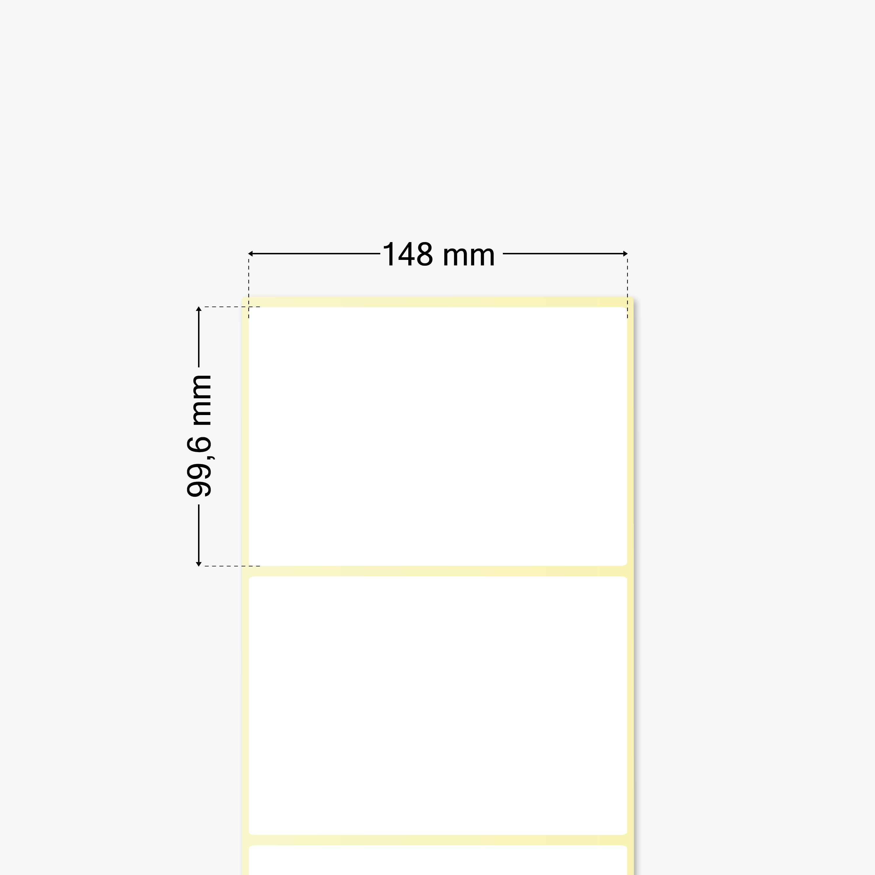 Thermotransfer-Etiketten, Papier, 148 x 99,6 mm, 3 Zoll Kern, permanent haftend, weiß,  1.476 Etiketten pro Rolle
