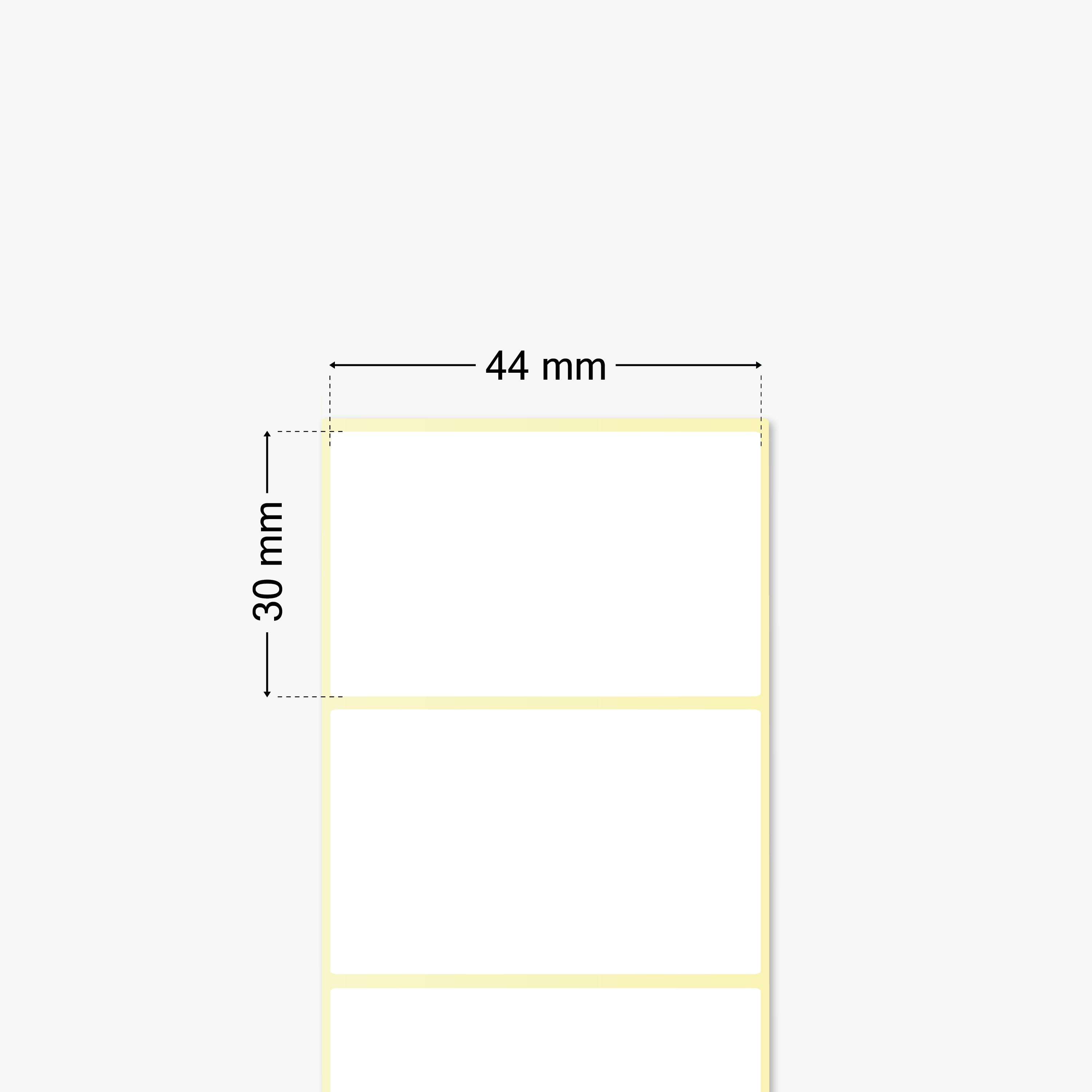 Thermotransfer-Etiketten, Papier, 44 x 30 mm, 3 Zoll Kern, permanent haftend, weiß, 4.542 Etiketten pro Rolle