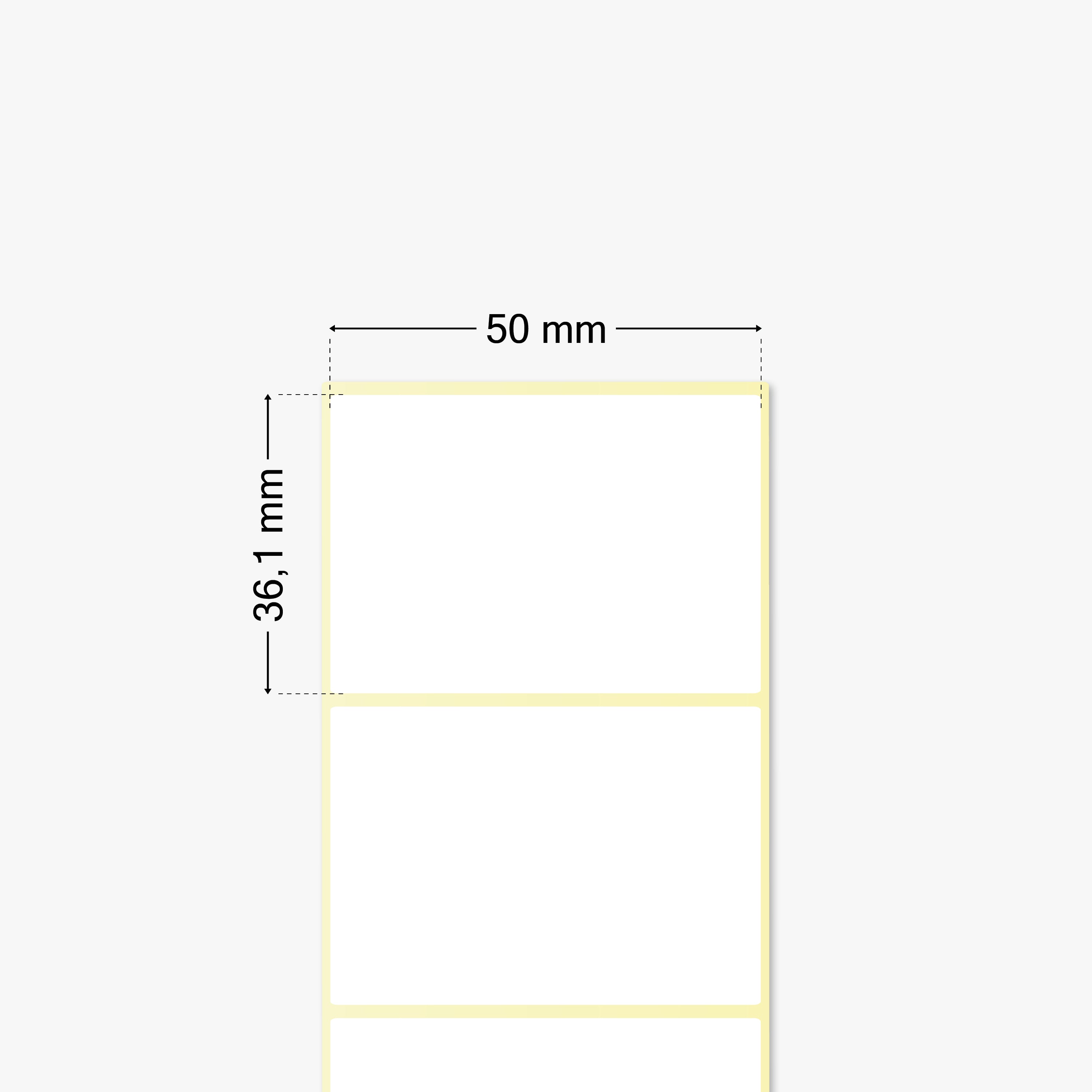 Thermotransfer-Etiketten, Papier, 50 x 36,1 mm, 3 Zoll Kern, permanent haftend, weiß, 3.937 Etiketten pro Rolle