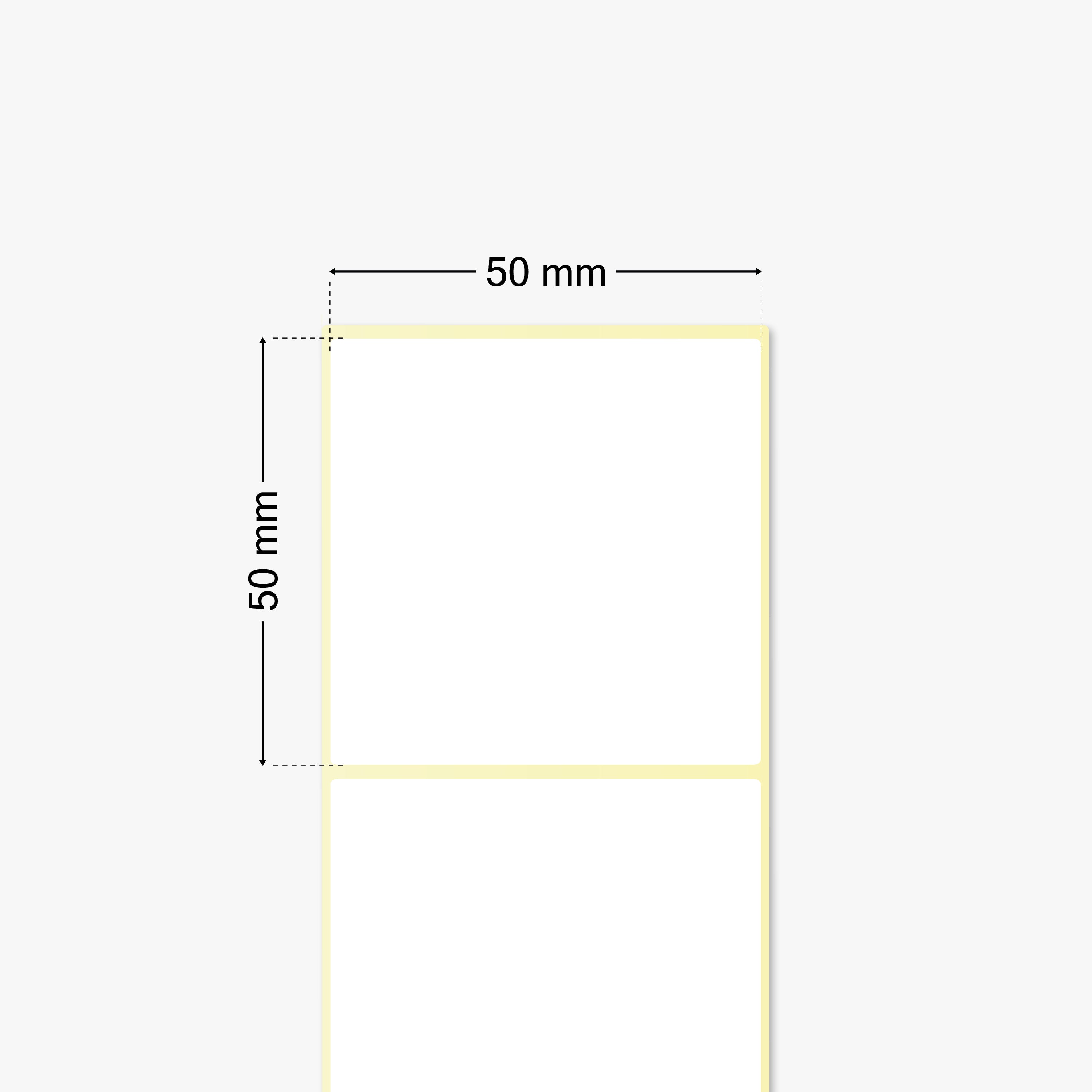 Thermotransfer-Etiketten, Papier, 50 x 50 mm, 3 Zoll Kern, permanent haftend, weiß, 2.820 Etiketten pro Rolle