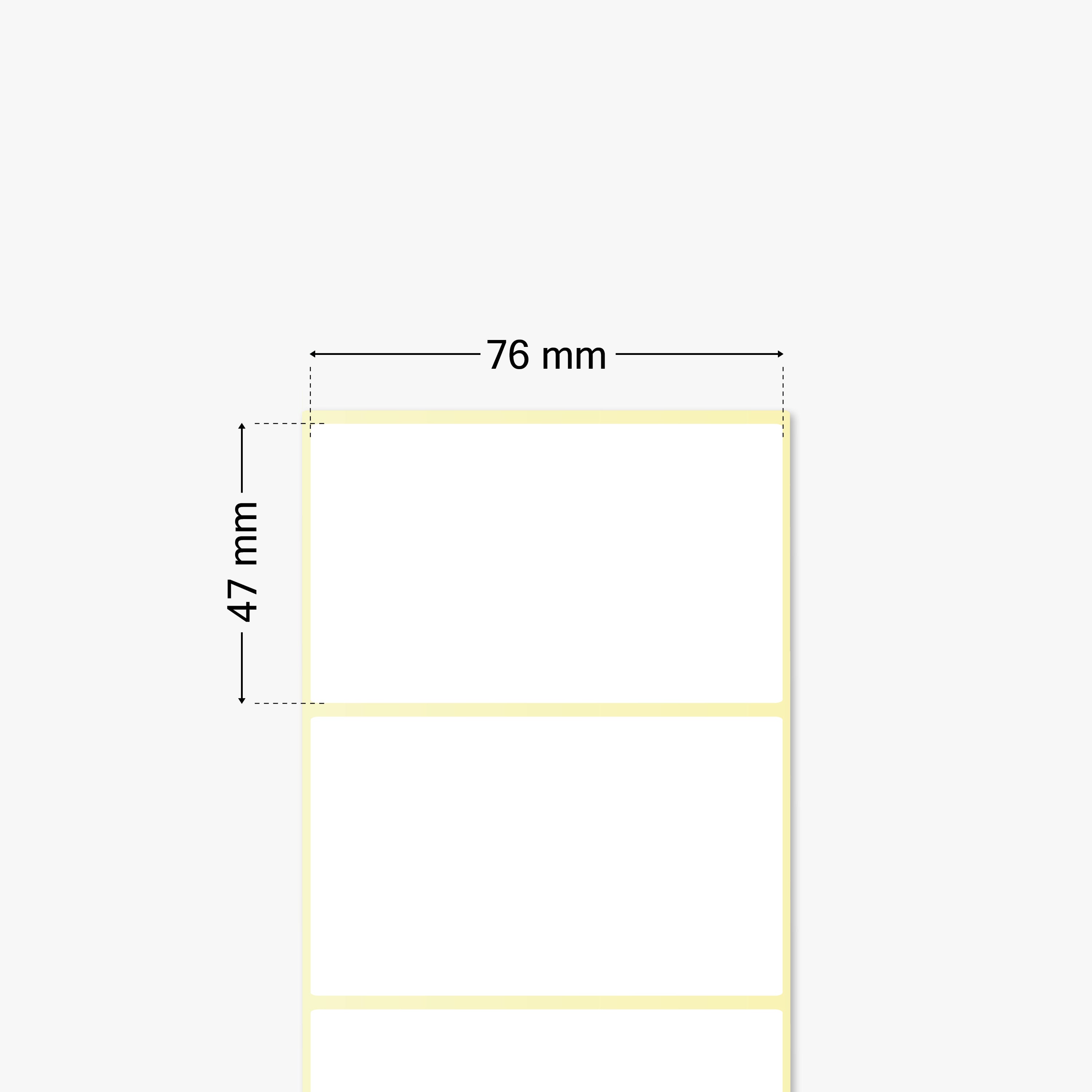 Thermotransfer-Etiketten, Papier, 76 x 47 mm, 3 Zoll Kern, permanent haftend, weiß, 2.999 Etiketten pro Rolle