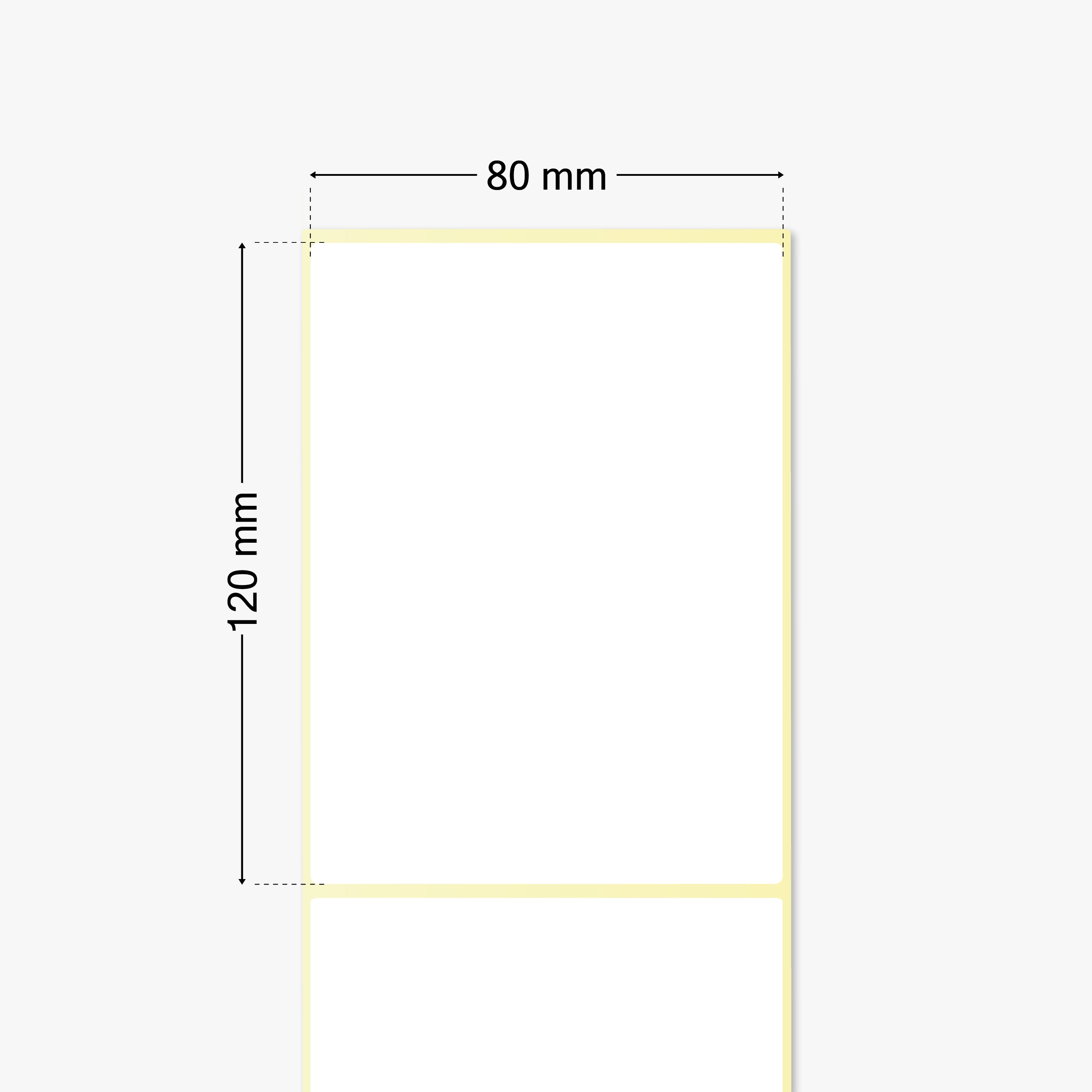 Thermotransfer-Etiketten, Papier, 80 x 120 mm, 3 Zoll Kern, permanent haftend, weiß, 1.211 Etiketten pro Rolle